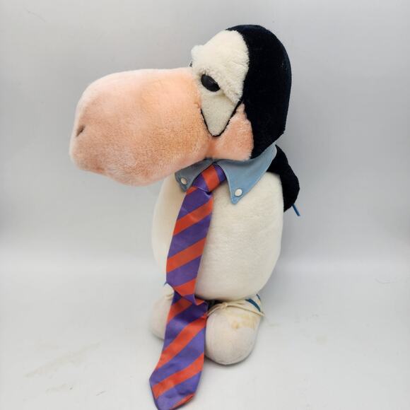Dakin Opus Penguin Plush Doll 12” Yuppy Tie Bloom County Washington Post 1985 - Picture 2 of 9